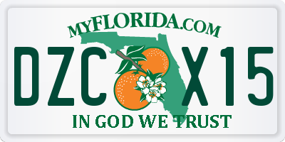 FL license plate DZCX15
