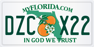FL license plate DZCX22