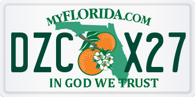 FL license plate DZCX27
