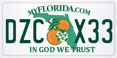FL license plate DZCX33