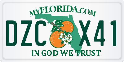 FL license plate DZCX41