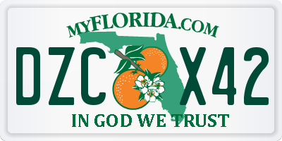 FL license plate DZCX42