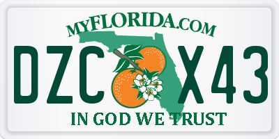 FL license plate DZCX43