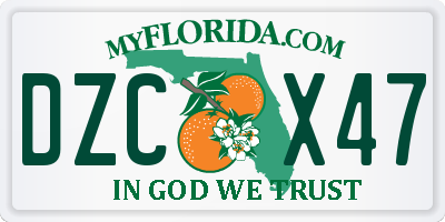 FL license plate DZCX47