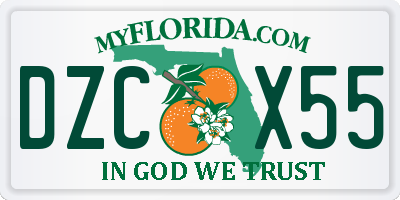 FL license plate DZCX55