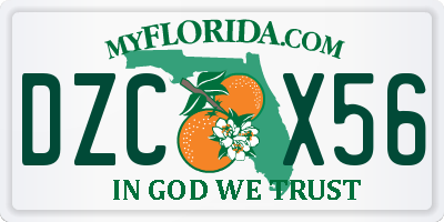 FL license plate DZCX56