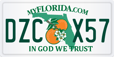 FL license plate DZCX57