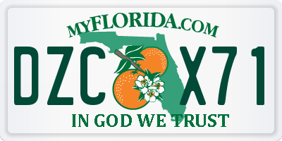 FL license plate DZCX71