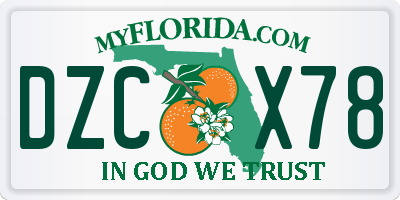 FL license plate DZCX78