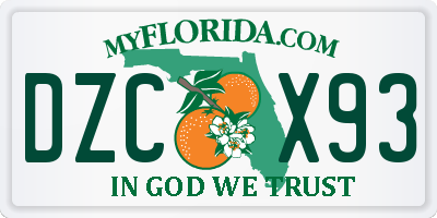 FL license plate DZCX93