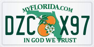 FL license plate DZCX97