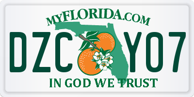 FL license plate DZCY07