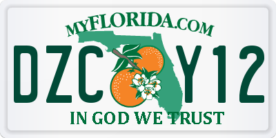 FL license plate DZCY12