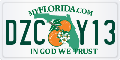 FL license plate DZCY13