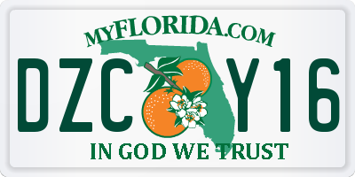 FL license plate DZCY16