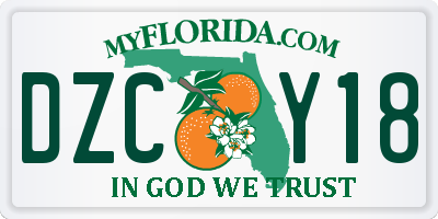 FL license plate DZCY18