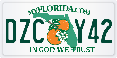 FL license plate DZCY42