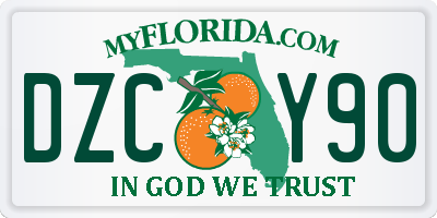 FL license plate DZCY90