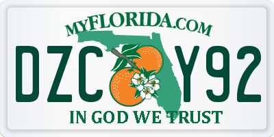 FL license plate DZCY92