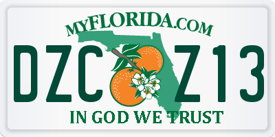 FL license plate DZCZ13