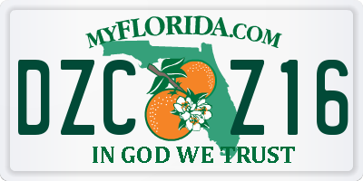FL license plate DZCZ16