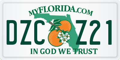 FL license plate DZCZ21
