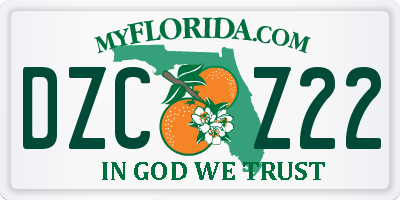 FL license plate DZCZ22