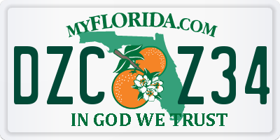 FL license plate DZCZ34