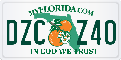 FL license plate DZCZ40