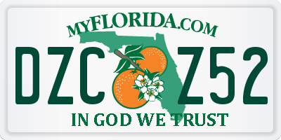 FL license plate DZCZ52