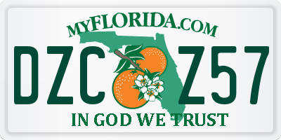 FL license plate DZCZ57