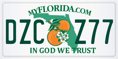 FL license plate DZCZ77