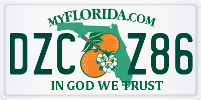 FL license plate DZCZ86
