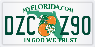FL license plate DZCZ90