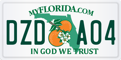 FL license plate DZDA04