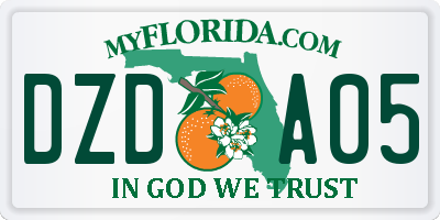 FL license plate DZDA05