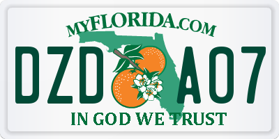 FL license plate DZDA07