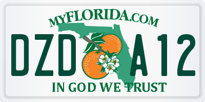 FL license plate DZDA12