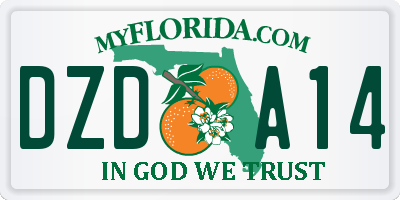FL license plate DZDA14