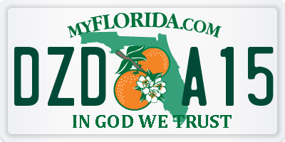 FL license plate DZDA15