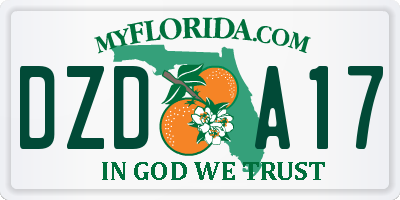 FL license plate DZDA17