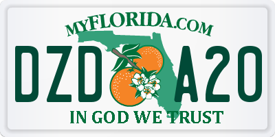 FL license plate DZDA20