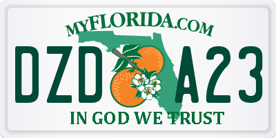 FL license plate DZDA23
