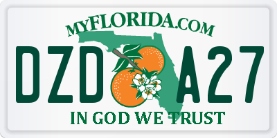 FL license plate DZDA27