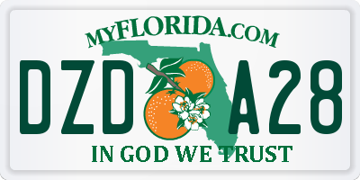 FL license plate DZDA28