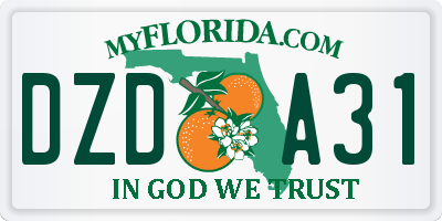 FL license plate DZDA31