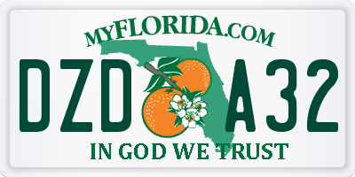 FL license plate DZDA32