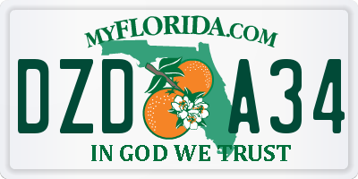 FL license plate DZDA34