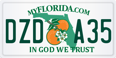 FL license plate DZDA35