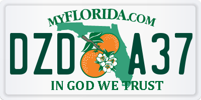 FL license plate DZDA37